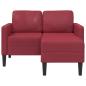 Preview: 2-Sitzer-Sofa mit Chaiselongue L-Form Weinrot 125 cm Kunstleder