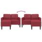 Preview: 2-Sitzer-Sofa mit Chaiselongue L-Form Weinrot 125 cm Kunstleder