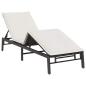 Preview: Sonnenliege mit Auflage Schwarz Poly-Rattan