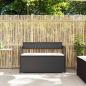 Preview: Gartenbank mit Stauraum und Kissen Schwarz Poly Rattan