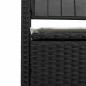 Preview: Gartenbank mit Stauraum und Kissen Schwarz Poly Rattan
