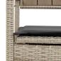 Preview: Gartenbank mit Stauraum und Kissen Hellgrau Poly Rattan