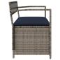 Preview: Gartenbank mit Stauraum und Kissen Grau Poly Rattan