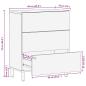 Preview: Sideboard 60x33x75 cm Massivholz Akazie