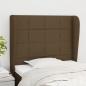 Preview: ARDEBO.de - Kopfteil mit Ohren Dunkelbraun 83x23x118/128 cm Stoff