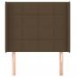 Preview: Kopfteil mit Ohren Dunkelbraun 83x16x118/128 cm Stoff