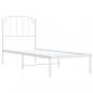 Preview: Metallbett ohne Matratze mit Kopfteil Weiß 75x190 cm