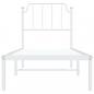 Preview: Metallbett ohne Matratze mit Kopfteil Weiß 75x190 cm