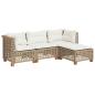 Preview: 4-tlg. Garten-Sofagarnitur mit Kissen Beige Poly Rattan