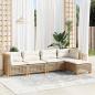 Preview: ARDEBO.de - 5-tlg. Garten-Sofagarnitur mit Kissen Beige Poly Rattan