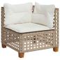Preview: 5-tlg. Garten-Sofagarnitur mit Kissen Beige Poly Rattan