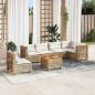 Preview: ARDEBO.de - 7-tlg. Garten-Sofagarnitur mit Kissen Beige Poly Rattan