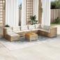 Preview: ARDEBO.de - 9-tlg. Garten-Sofagarnitur mit Kissen Beige Poly Rattan