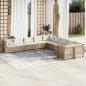 Preview: ARDEBO.de - 10-tlg. Garten-Sofagarnitur mit Kissen Beige Poly Rattan