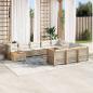 Preview: ARDEBO.de - 11-tlg. Garten-Sofagarnitur mit Kissen Beige Poly Rattan