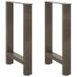 Preview: ARDEBO.de - Couchtischbeine Naturstahl 2 Stk. 60x(72-73) cm Stahl