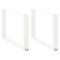 Preview: ARDEBO.de - Couchtischbeine U-Form 2 Stk. Weiß 70x(42-43) cm Stahl