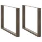 Preview: ARDEBO.de - Esstischbeine U-Form 2 Stk. Naturstahl 100x(72-73) cm Stahl