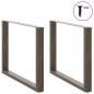 Preview: Esstischbeine U-Form 2 Stk. Naturstahl 100x(72-73) cm Stahl