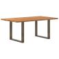 Preview: ARDEBO.de - Esstisch Hellbraun 180x100x74 cm Massivholz Eiche Rechteckig