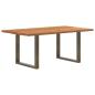 Preview: Esstisch Hellbraun 180x100x74 cm Massivholz Eiche Rechteckig