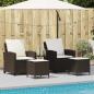 Preview: ARDEBO.de - 4-tlg. Garten-Sofagarnitur mit Kissen Braun Poly Rattan