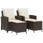 Preview: 4-tlg. Garten-Sofagarnitur mit Kissen Braun Poly Rattan