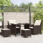 Preview: 4-tlg. Garten-Sofagarnitur mit Kissen Braun Poly Rattan