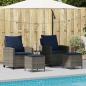 Preview: ARDEBO.de - 4-tlg. Garten-Sofagarnitur mit Kissen Grau Poly Rattan