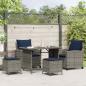 Preview: 4-tlg. Garten-Sofagarnitur mit Kissen Grau Poly Rattan