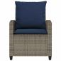 Preview: 4-tlg. Garten-Sofagarnitur mit Kissen Grau Poly Rattan