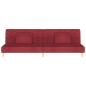 Preview: Schlafsofa 2-Sitzer mit 2 Kissen Weinrot Stoff