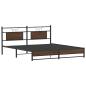 Preview: Metallbett ohne Matratze Braun Eichen-Optik 180x200 cm