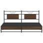 Preview: Metallbett ohne Matratze Braun Eichen-Optik 180x200 cm