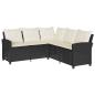 Preview: 6tlg. Garten-Sofagarnitur mit Kissen L-Form Schwarz Poly Rattan