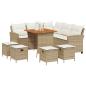 Preview: 6-tlg. Garten-Sofagarnitur mit Kissen L-Form Beige Poly Rattan
