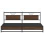Preview: Metallbett ohne Matratze Braun Eichen-Optik 193x203 cm