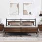 Preview: ARDEBO.de - Metallbett ohne Matratze Braun Eichen-Optik 193x203 cm