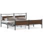Preview: Metallbett ohne Matratze Braun Eichen-Optik 193x203 cm