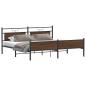 Preview: Metallbett ohne Matratze Braun Eichen-Optik 193x203 cm