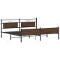Preview: Metallbett ohne Matratze Braun Eichen-Optik 193x203 cm