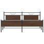 Preview: Metallbett ohne Matratze Braun Eichen-Optik 193x203 cm