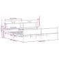 Preview: Metallbett ohne Matratze Braun Eichen-Optik 193x203 cm