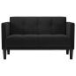 Preview: Zweisitzer-Sofa Schwarz 111 cm Samt