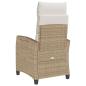 Preview: Gartensessel mit Beistelltisch Verstellbar Beige Poly Rattan