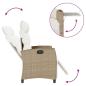 Preview: Gartensessel mit Beistelltisch Verstellbar Beige Poly Rattan