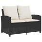 Preview: 6-tlg. Garten-Sofagarnitur mit Kissen Schwarz Poly Rattan
