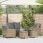 Preview: ARDEBO.de - 6-tlg. Garten-Sofagarnitur mit Kissen Beige Poly Rattan