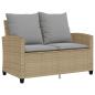 Preview: 6-tlg. Garten-Sofagarnitur mit Kissen Beige Poly Rattan