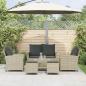 Preview: 6-tlg. Garten-Sofagarnitur mit Kissen Hellgrau Poly Rattan